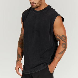 Chalecos sin mangas para hombre, estilo urbano, de punto transpirable, con efecto desgastado y lavado ácido, al por mayor, precio económico, OEM - Product Image 5