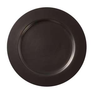 Assiettes de service noires résistantes au lave-vaisselle, réutilisables, en métal, pour événements, restaurants et hôtels, idéales pour servir des aliments et des biscuits. - Product Image 1