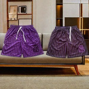 High Street Sublimation personnalisé imprimé vert double face réversible à fines rayures unisexe maille Shorts disponibles toutes les tailles couleurs - Product Image 6