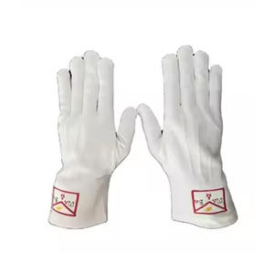 Guantes de ritual de algodón blanco de lujo para ceremonias fraternales, reuniones, insignias formales, suaves, transpirables y cómodos para usar en las manos. - Product Image 2
