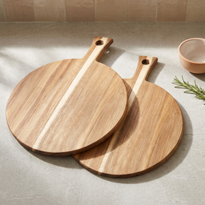 Planche à découper avec poignée pour servir en cuisine, planches à découper en bois d'acacia pour pizza, pain, fromage, charcuterie, fruits, légumes - Product Image 1