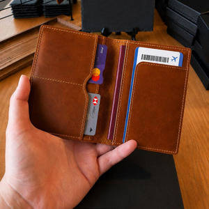 Custom Logo Genuine <b>Passport</b> <b>Wallet</b> RFID Blocking Travel <b>Holder</b> Card Slots <b>Holder</b> Wholesale OEM leather <b>passport</b> <b>wallet</b> for sale - Product Image 4