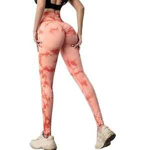 Leggings Deportivos de Cintura Alta para Mujer, Lavados con Ácido, con Logotipo Personalizado, Fabricados en Nailon y Spandex, para Yoga y Fitness, Fabricante OEM - Product Image 1