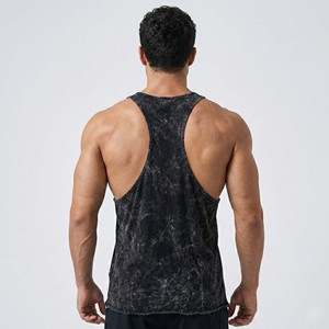 OEM Custom Men's <b>Y2K</b> Stringer Tank <b>Top</b> Raw Hem Bodybuilding Gym Muscle Sleeveless 100% Cotton Quick Dry Eco-Friendly Breathable - Product Image 2