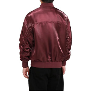 <b>Men</b>’s Satin Bomber <b>Jacket</b> Full Zip Flight Coat <b>Lightweight</b> Stylish Outerwear with Sleeve Pocket Classic Streetwear Casual - Product Image 2