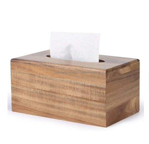 Classic Black <b>Walnut</b> Tissue Box Cover Slide-out Bottom Eco Friendly Natural Wood Desktop Facial Tissue Holder Tayyab Handicraft - Product Image 5