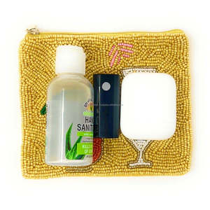 Bolso de mano compacto y portátil hecho a mano con cuentas de semillas, estilo tropical, para cócteles, con cremallera, estilo resort, para fiestas, regalo personalizado para bar, a la moda. - Product Image 3