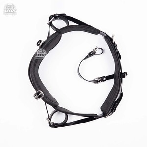Wholesale <b>Leather</b> Miniature Team pair <b>harness</b> set with matt pvc Horse driving <b>Harness</b> with french collar black brown - Product Image 4