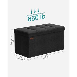 Panca Pieghevole da 30 Pollici con Contenitore, Poggiapiedi, Panca per Fondo Letto, Capacità 660 libbre, Uso in Officina - Product Image 2