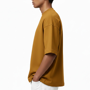 เสื้อยืดโอเวอร์ไซส์คอกลมสีพื้นผ้าคอตตอน 100% หนานุ่มใส่สบายสไตล์ฮิปฮอประบายอากาศได้ดีสำหรับผู้ชาย ขายดี พิมพ์ลายได้ตามต้องการ - Product Image 2