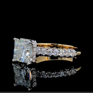 แหวนเพชรทรงปรินเซสคัท 3 กะรัต ผลิตในห้องปฏิบัติการ ได้รับการรับรองจาก IGI ทองคำแท้ 14K - Product Image 3