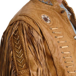 Chaqueta vaquera de gamuza larga para hombre con flecos, personalizada, transpirable y de ajuste holgado - Product Image 4