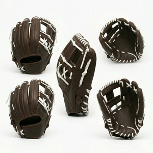 Gant de baseball en cuir H-Web pour droitier, doigts entièrement couverts, pour adulte, toutes saisons, antidérapant, fermeture à enfiler, fermeture auto-agrippante - Product Image 5