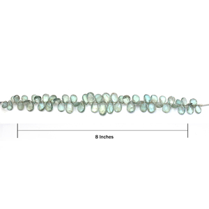 Cuentas de piedra solar facetada en forma de pera de Oregon natural, hebra de 8 pulgadas, 8X5-12X8mm, fabricación de joyas de origen estadounidense certificadas por terceros - Product Image 4