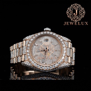 Montre Hip Hop en acier inoxydable avec diamants Moissanite et pierres étincelantes, montre tendance pour hommes, pour artistes musicaux et créateurs de tendances - Product Image 3