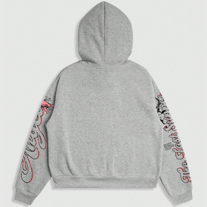 Ensemble de survêtement streetwear personnalisé pour hommes, impression DTF, sweat à capuche délavé à l'acide et pantalon empilé, coupe ample, 100% coton, hiver - Product Image 3