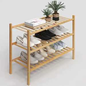 Two Tier Dark Wooden Shoe Rack Entryway Organizer Compact Storage Stand with Handbag and Plant Display - Product Image 5