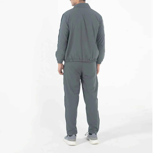 Men's Gray Tracksuit Set Stand Collar Full Sleeve Quick Dry Breathable Fleece Drawstring Closure Casual Sport Wear Two Piece - Product Image 2