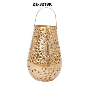 Designer <b>Gold</b> Metal <b>Lanterns</b> for Home Interior Decor Modern Art Unique Handmade Pillar Candle Stand Wedding Valentine's Day - Product Image 5