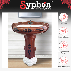 Lavabo de Cerámica Redondo de Máxima Calidad con Pedestal para Compradores Mayoristas - Product Image 2