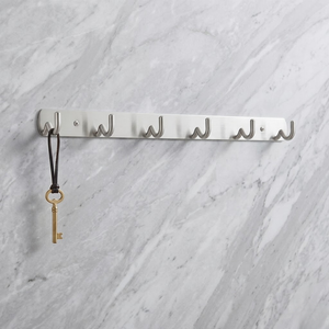Stainless Steel Self-Adhesive Modern <b>Wall</b> <b>Hook</b> Rack 6 <b>Hooks</b> Heavy Duty <b>Wall</b> Mounted Coat Hanger Kitchen Bathroom Wardrobe - Product Image 2