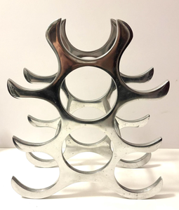 Support à bouteilles de vin en métal doré, design pour la maison, outil de bar durable pour la décoration de fête, support à bouteilles de vin géométrique autoportant - Product Image 4