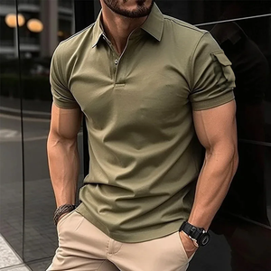 NOUVEAU T-shirt tricoté uni imprimé pour homme, ultra-léger, respirant et anti-transpiration pour le fitness, la gym et la course à pied - Product Image 1
