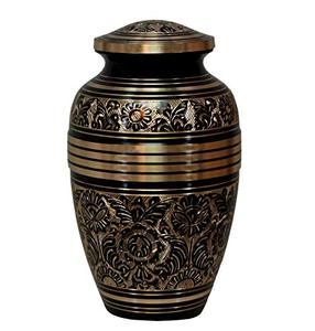 Prestigious Brass Adult Funeral Ashes Urn Cremation <b>Memorial</b> <b>Keepsake</b> Holder Crafted With Decorative Fine Detailing - Product Image 6