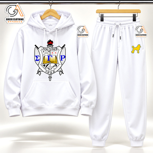 Conjunto de Sudadera con Capucha y Pantalones Deportivos Blancos para Mujer, Sigma Gamma Rho, con Estampado de Letras Griegas, Chándal Informal, 100% Algodón, Transpirable, para Invierno - Product Image 4
