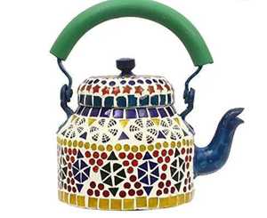 Théière en cuivre peinte à la main, traditionnelle turque et arabe, avec poignée en bois résistante à la chaleur - Product Image 4