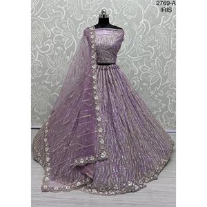 Collections de velours de vêtements de mariée indiens pour la mariée avec le travail de Zarkhan par Fabzone - Product Image 2