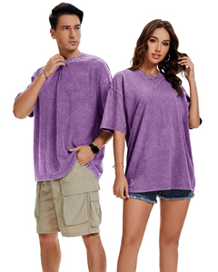 เสื้อยืดคอกลมทรงโอเวอร์ไซส์ ผ้าฟอกสี 280 กรัม ทรงหลวม ไหล่ตก แบบเบสิค สำหรับผู้ชาย สไตล์วินเทจ แขนสั้น สีพื้น เสื้อยูนิเซ็กส์ - Product Image 4