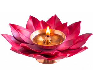 <b>Red</b> Lotus Flower Diya <b>Candle</b> Holder Decorative Indian Oil Lamp Traditional Lotus <b>Candle</b> Stand Home Decor Festival Ornament - Product Image 4