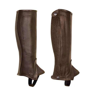 Wholesale Custom Leather <b>Half</b> <b>Chaps</b> Top Grain Cowhide Equestrian Riding Gaiters Premium Horse Gear B2B LHC-0045 - Product Image 1