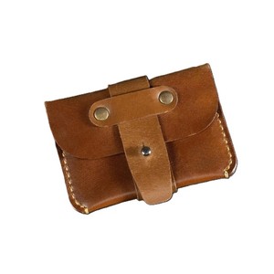 Vintage Minimalist Real Leather <b>Card</b> <b>Holder</b> <b>Wallet</b> Secure Button Flap Closure System Multi Slot Pocket Cash Pouches Sleeves - Product Image 1