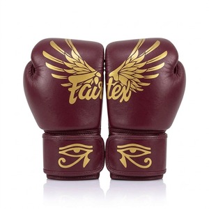 อุปกรณ์กีฬาศิลปะการต่อสู้ MMA สำหรับฝึกซ้อมและต่อสู้ สายรัดปรับได้ น้ำหนักเบา ขนาดสั่งทำพิเศษ หนังแท้สีแดงเลือดหมู Fairtex - Product Image 1