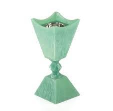Brûleur d'encens en céramique vert menthe, forme géométrique, diffuseur d'aromathérapie, utilisation toute saison, support décoratif - Product Image 1