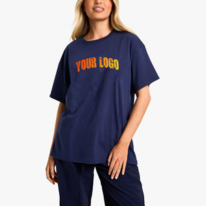 T-shirt Streetwear Femme Grande Taille Personnalisé OEM/ODM avec Logo Imprimé 100% Coton Été Respirant et Lourd avec Appliques - Product Image 1