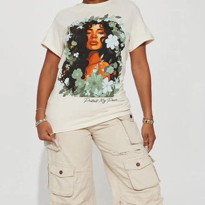 T-shirt en jersey modal 100% coton uni à ourlet incurvé pour femme, col ras du cou, manches courtes, coupe décontractée, idéal pour l'été - Product Image 2