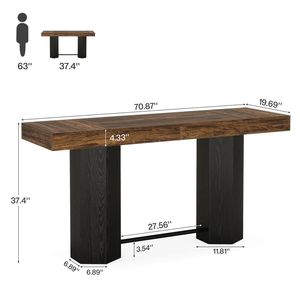 Tavolo da Bar per Casa con Design Effetto Legno Industriale, Bancone Bar, Tavolo da Pranzo, Arredamento Unico - Product Image 6