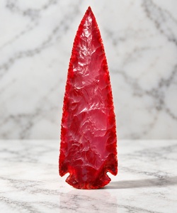 Pointe de flèche artisanale en obsidienne rouge, pierre précieuse naturelle, vente en gros - Product Image 2