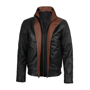 <b>Men</b> <b>Leather</b> <b>Jacket</b> Custom Embroidery Logo Genuine Cowhide Slim Fit Streetwear OEM Wholesale Supplier Low MOQ - Product Image 4