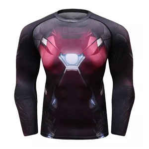 Camiseta Deportiva de Compresión de Manga Larga con Estampado Gráfico Estilo Superhéroe, para Fitness y Rendimiento Atlético - Product Image 1