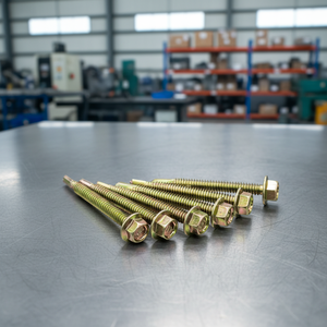 Vis PDC Tek à tête hexagonale autoperceuse en acier au carbone classe 8, galvanisée au zinc et au phosphate, filetage standard, durable, en pouces - Product Image 1