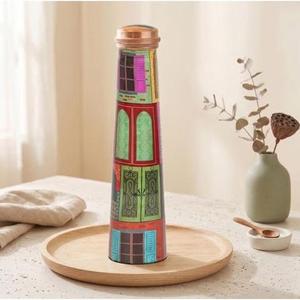 Floral Pattern Contemporary Large Capacity Eco-Friendly <b>Metal</b> <b>Water</b> <b>Bottle</b> Copper Lid Customized for Office Home Use Portable - Product Image 1