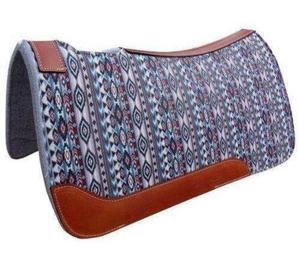 Tapis de selle western en cuir de vachette avec coque extérieure en coton, rembourrage en laine et doublure en polaire pour l'équitation - Product Image 3