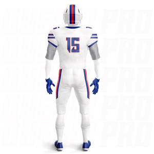 Uniforme de football américain personnalisé au design optimal avec épaulettes intégrées, tissu respirant haute performance, manches courtes, pour équipe - Product Image 3