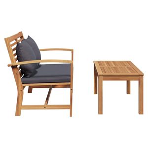 Banc de patio marron et gris foncé 43,31 x 25,98 x 29,92 pouces avec coussin - Product Image 6