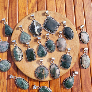 Anillo de Plata con Bisel de Latón Chapado en Plata, con Ágata Verde Musgo, Estilo Bohemio Artístico, Hecho a Mano, Unisex, Regalo de Boda - Product Image 5