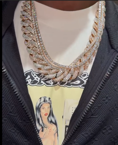 New Design Stacked Cuban And <b>Tennis</b> Chain Set Luxury US Hiphop Bling <b>Necklace</b> Embedded With Lab Grown Diamond - Product Image 5